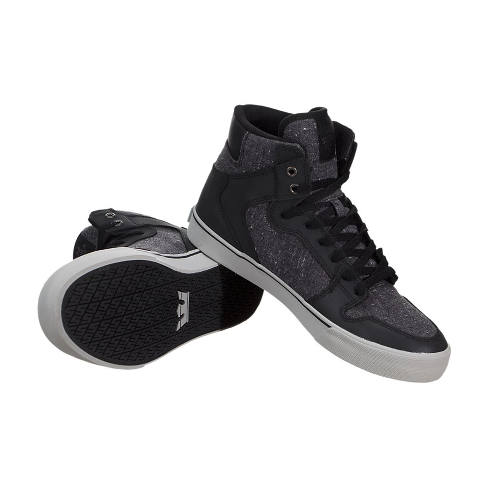 Baskets Montantes Supra Vaider Noir Grise Black/Speckle-Grey Homme | FDM-75546553